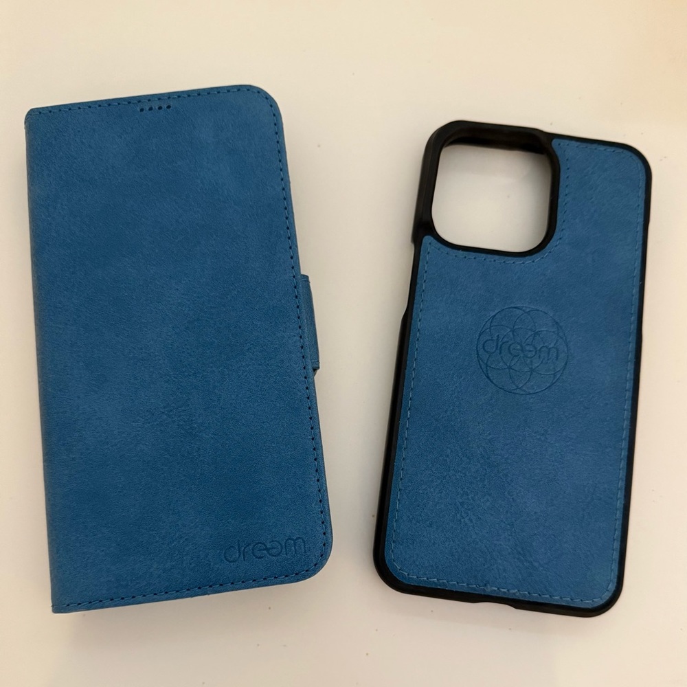 Dreem Fibonacci 2-in-1 Wallet Case IPhone 15 Pro Max, Blue
